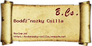 Bodánszky Csilla névjegykártya